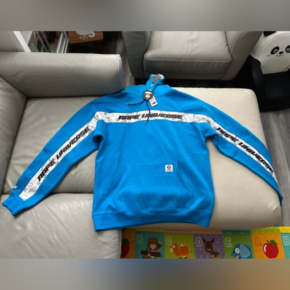 NWT - AAPE by A Bathing Ape (BAPE) Logo Tape Hoodie - Men XL/Women XXL - Picture 5 of 11